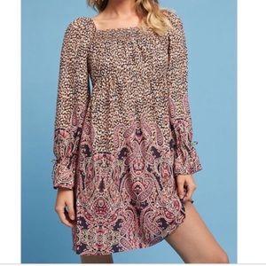 ANTHROPOLOGIE MAEVE Milou Paisley Leopard Dress M